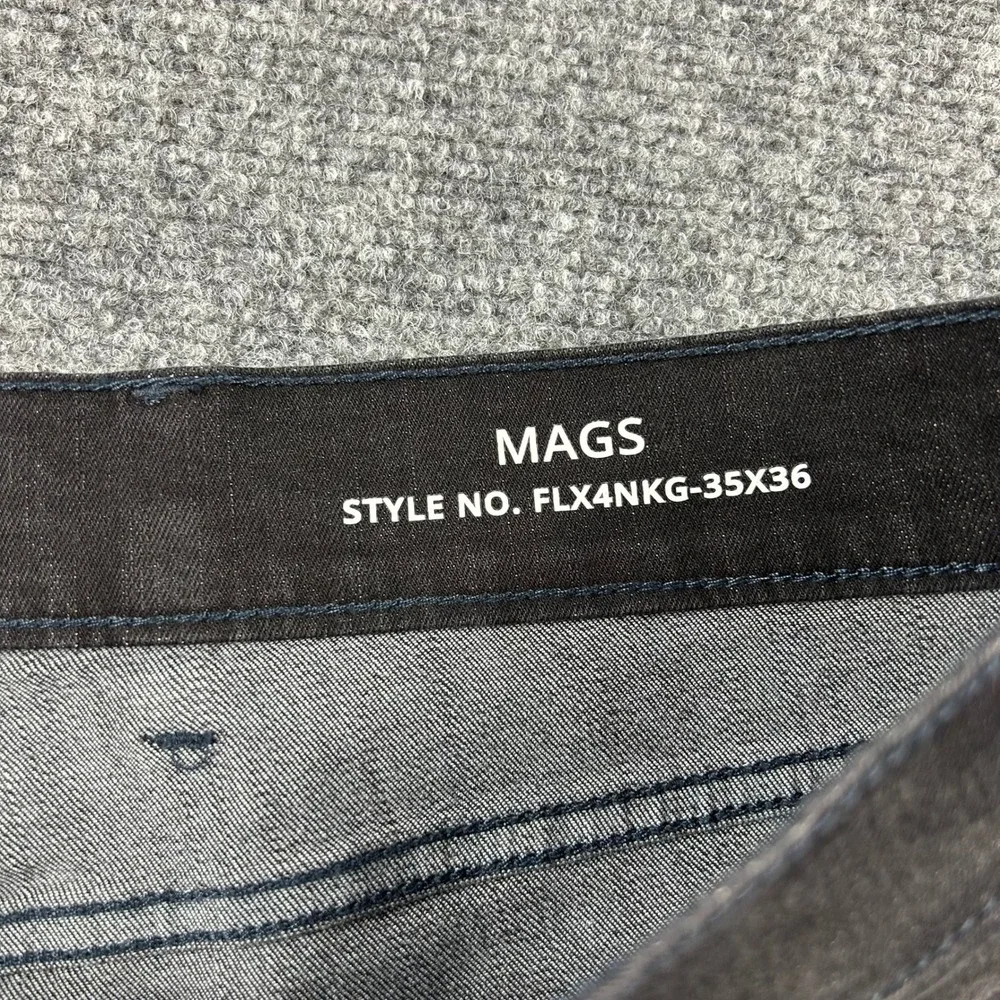 Mugsy Jeans Mags Mens 35x36‎ Black Slim Straight Stretch Denim FLX4NKG-35X36